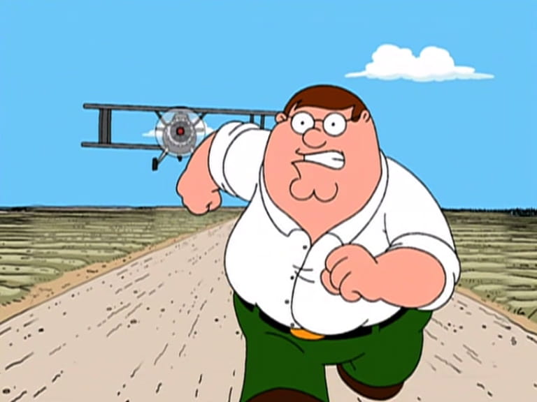 Peter Griffin running away